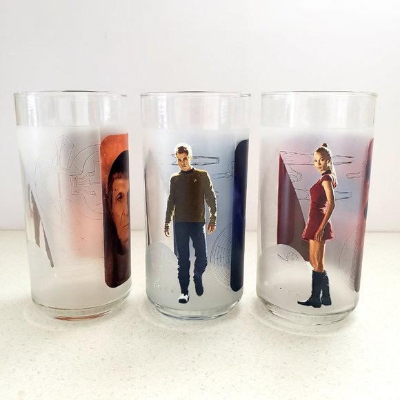 3 - STAR TREK 2008(Spock, Cpt. Kirk & Uhura 14 Oz Collectible Drinking Glass - Picture 4 of 12